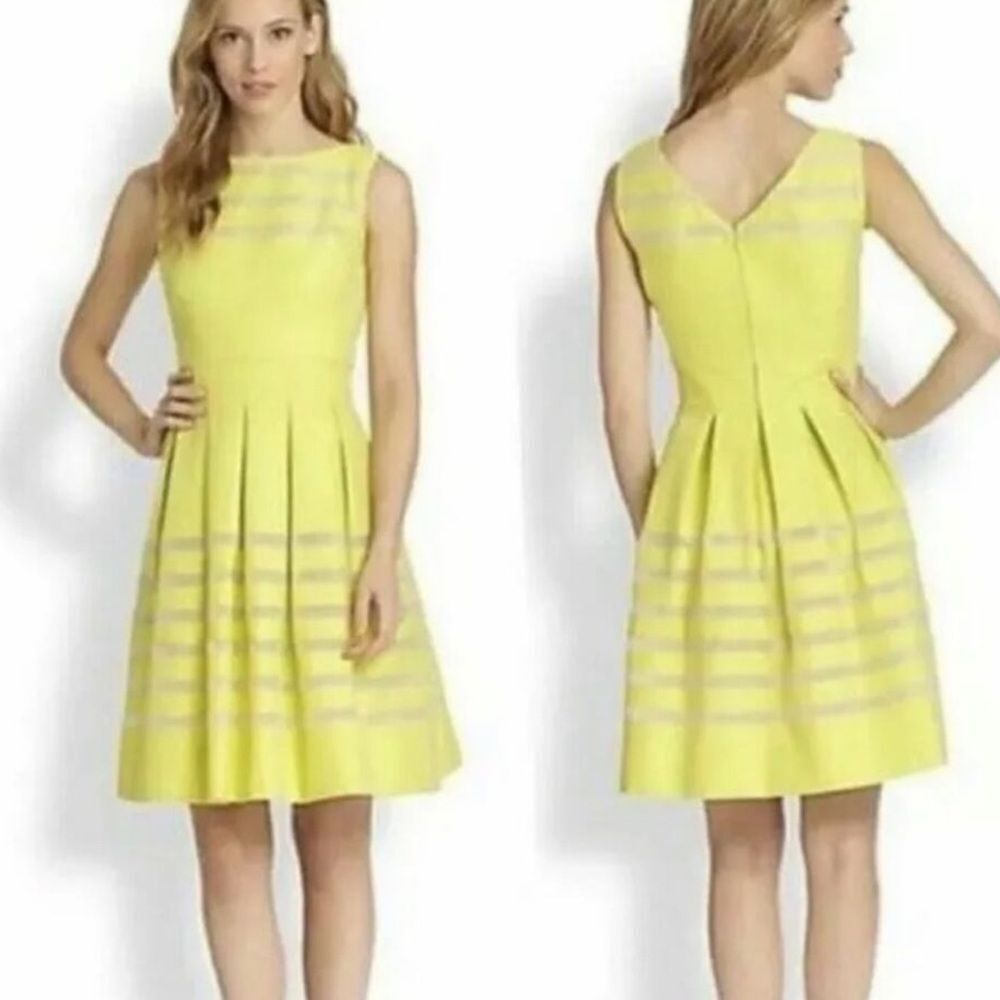 Lafayette 148 Yellow Fit &‎ Flare Dress *note